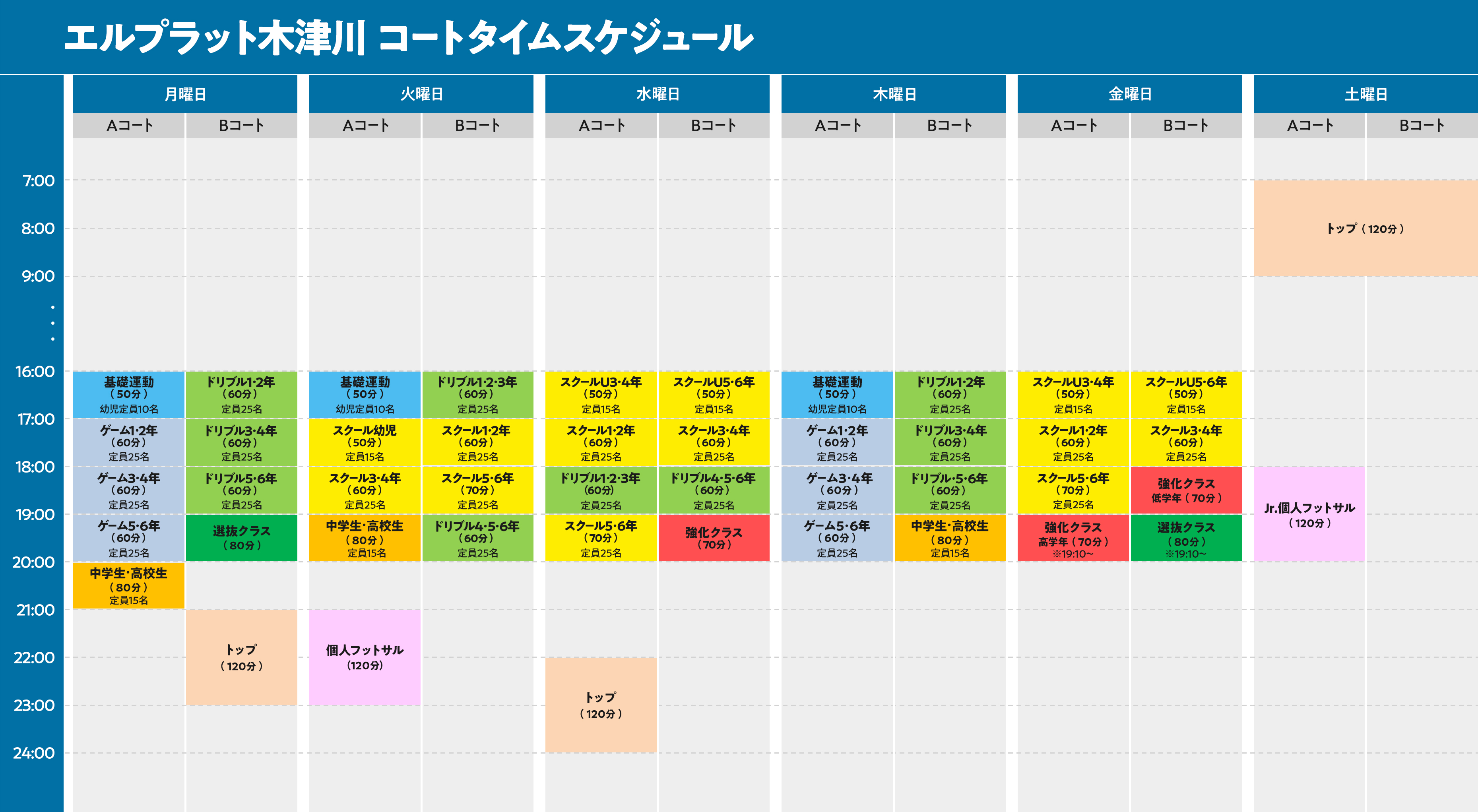 コートタイムスケジュール